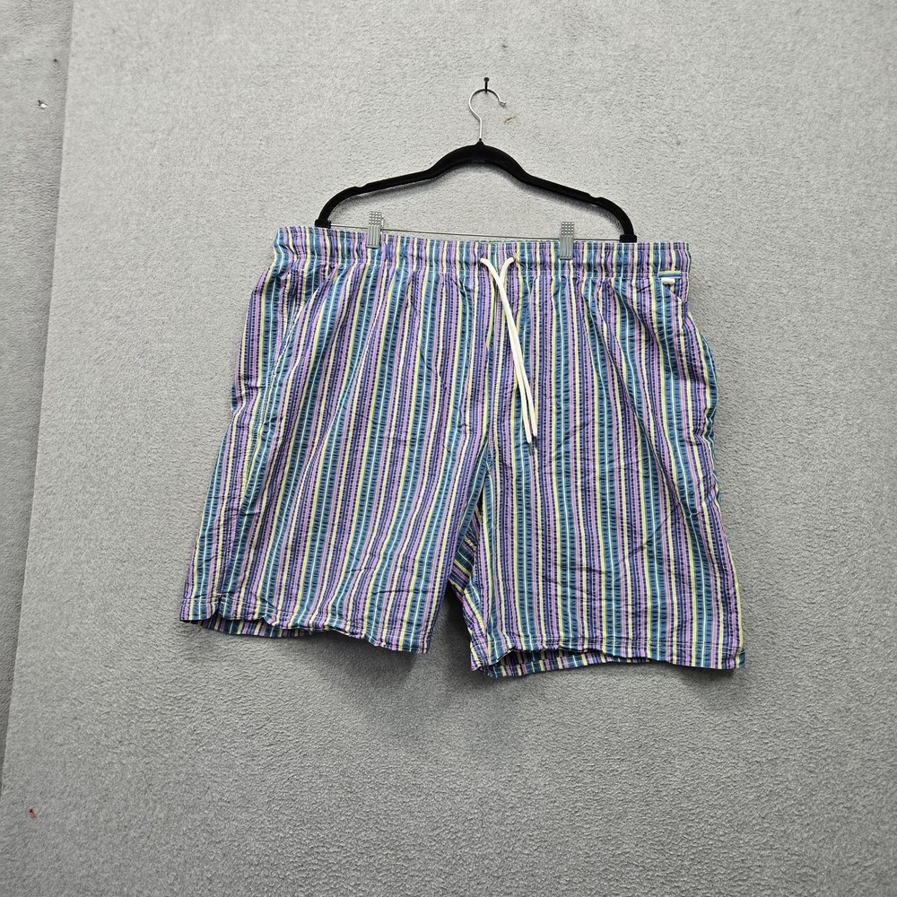 Lands' End Men Shorts XXL (44-46) Multicolor Nylon Polyester Swim Trunks Lined